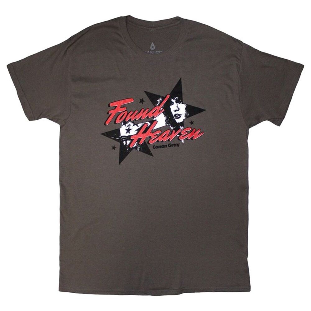 Conan Gray Unisex Adult Found Heaven Stars T-Shirt / Charcoal Grey